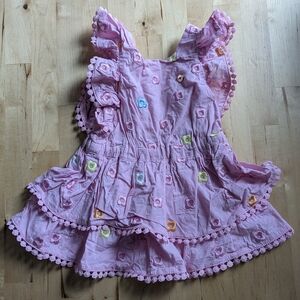 Pink Ruffled Kids Casual Dress